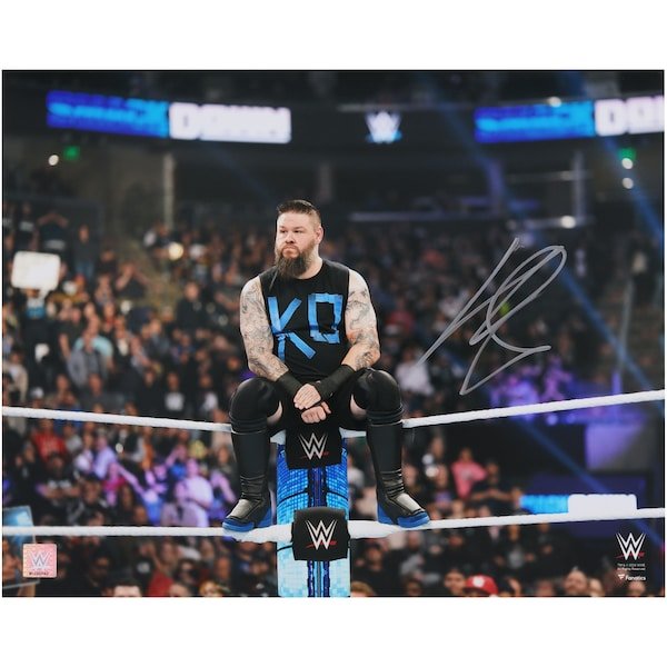Kevin Owens WWE Autographed Fanatics Authentic 16" x 20" Sitting on Turnbuckle Photograph - The Ballers Bank