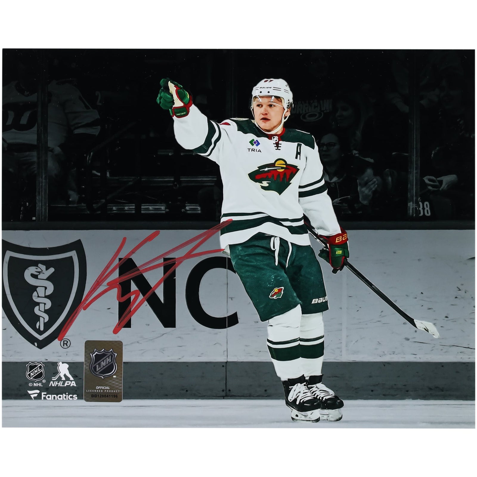Kirill Kaprizov Minnesota Wild Autographed Fanatics Authentic 8" x 10" White Jersey Celebrating Spotlight Photograph - The Ballers Bank
