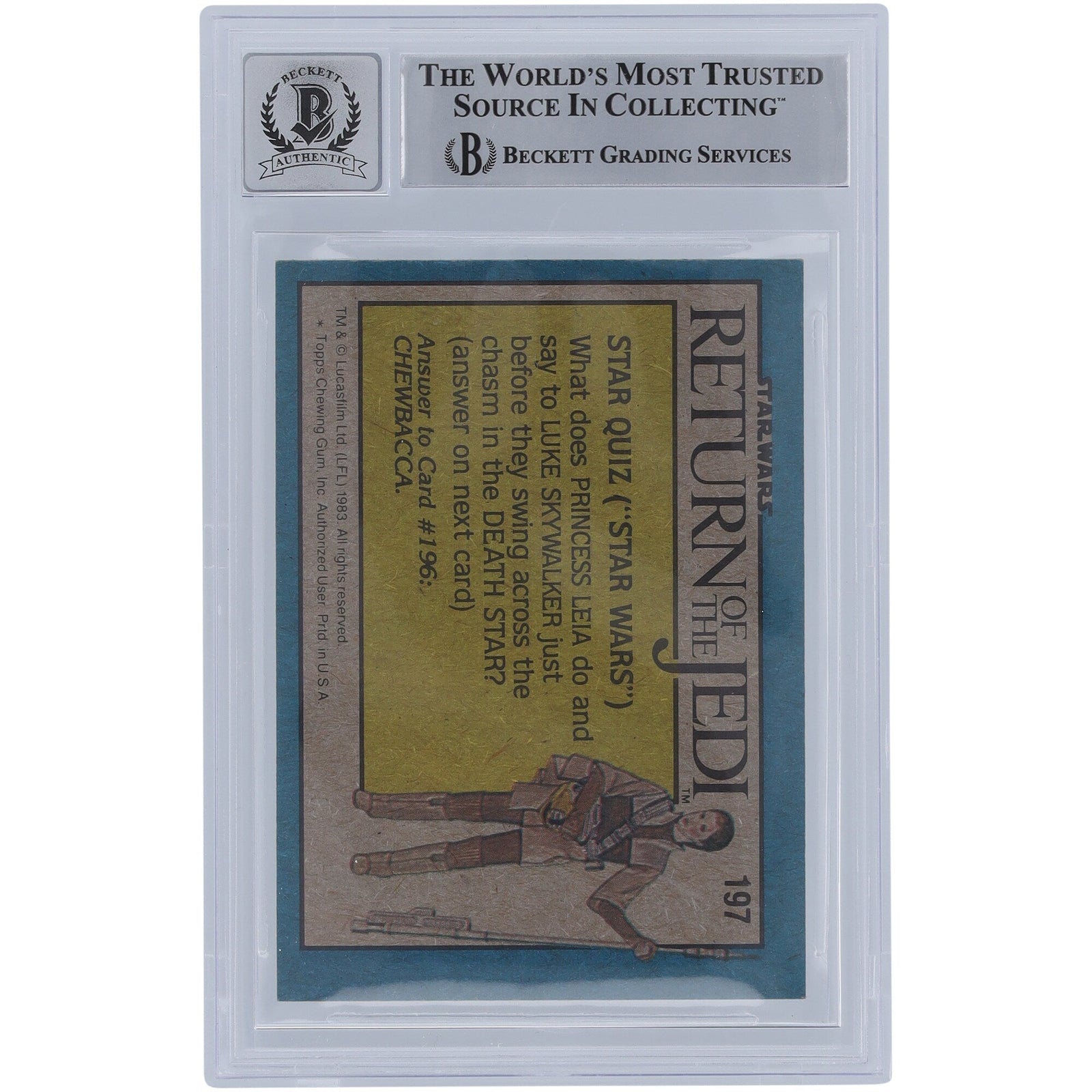 Kit West Star Wars Autographed 1983 Topps Return of the Jedi 197 BGS Authenticated 10 Card - The Ballers Bank
