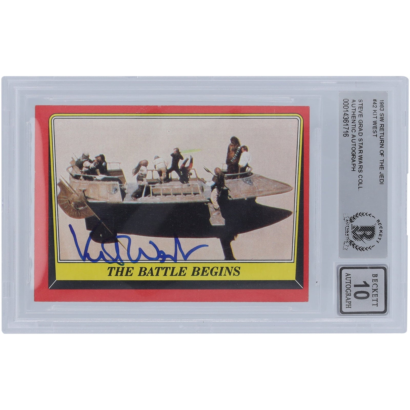 Kit West Star Wars Autographed 1983 Topps Return of the Jedi 42 BGS Authenticated 10 Card - The Ballers Bank