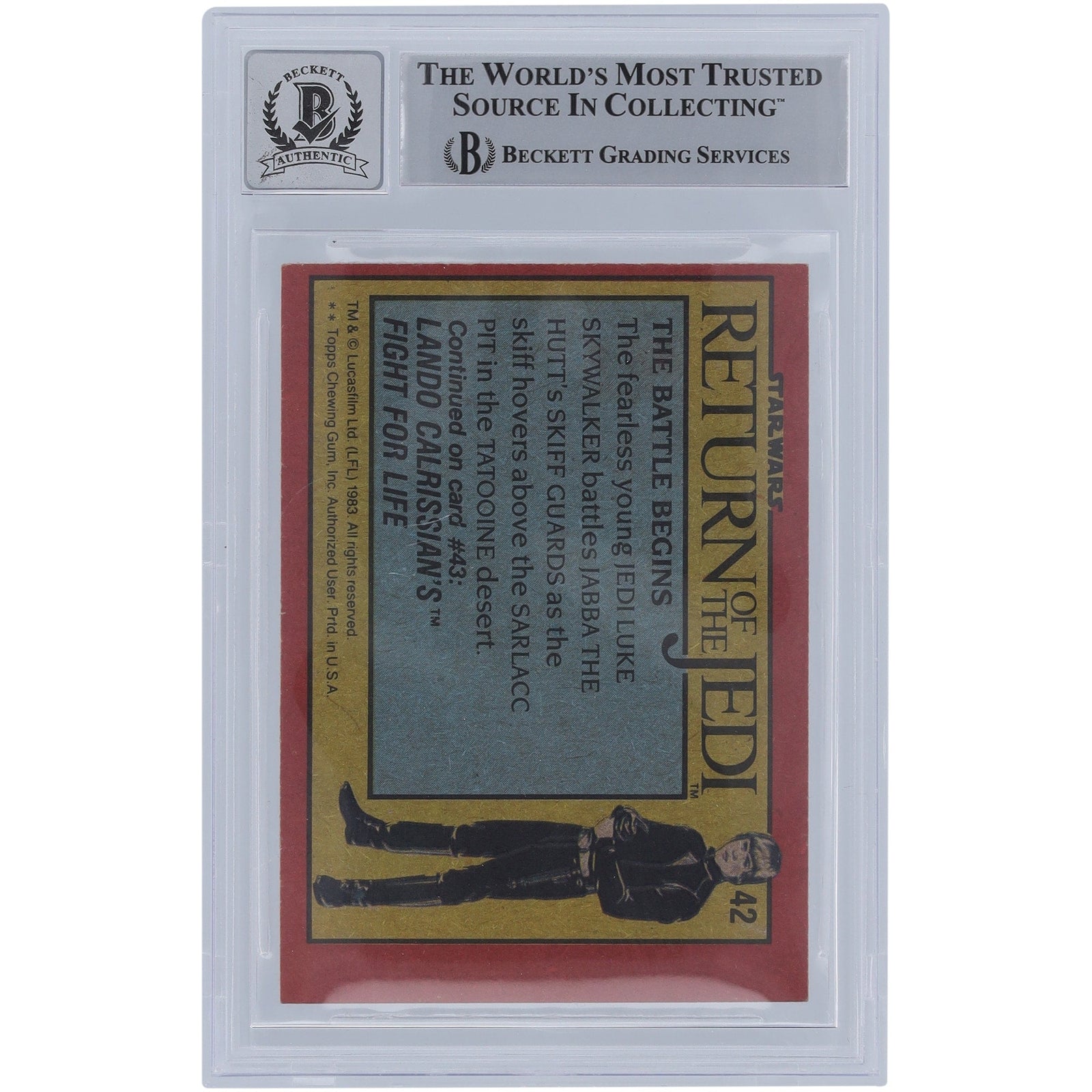 Kit West Star Wars Autographed 1983 Topps Return of the Jedi 42 BGS Authenticated 10 Card - The Ballers Bank