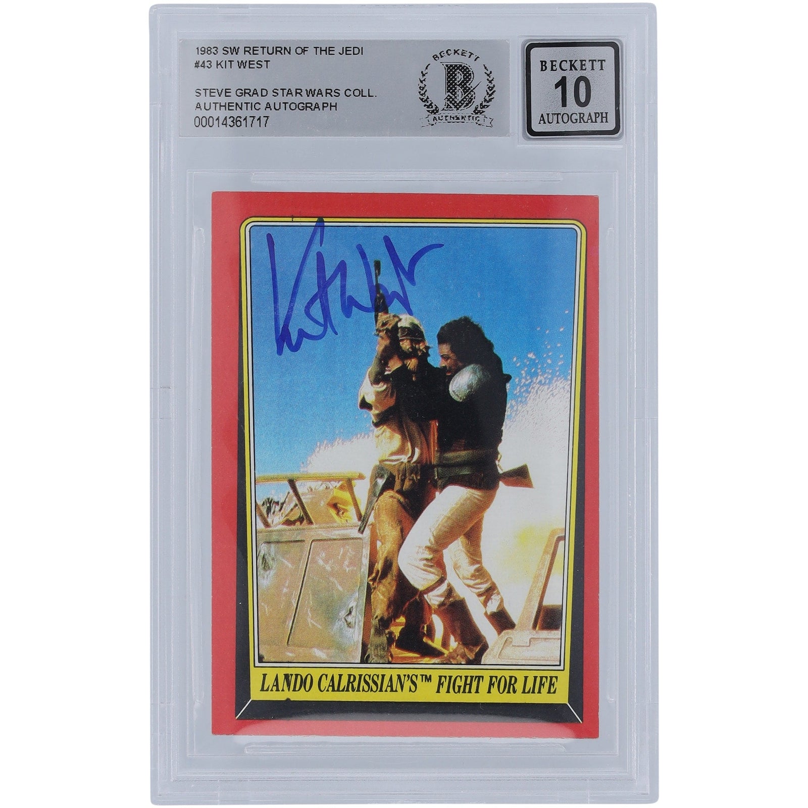 Kit West Star Wars Autographed 1983 Topps Return of the Jedi 43 BGS Authenticated 10 Card - The Ballers Bank