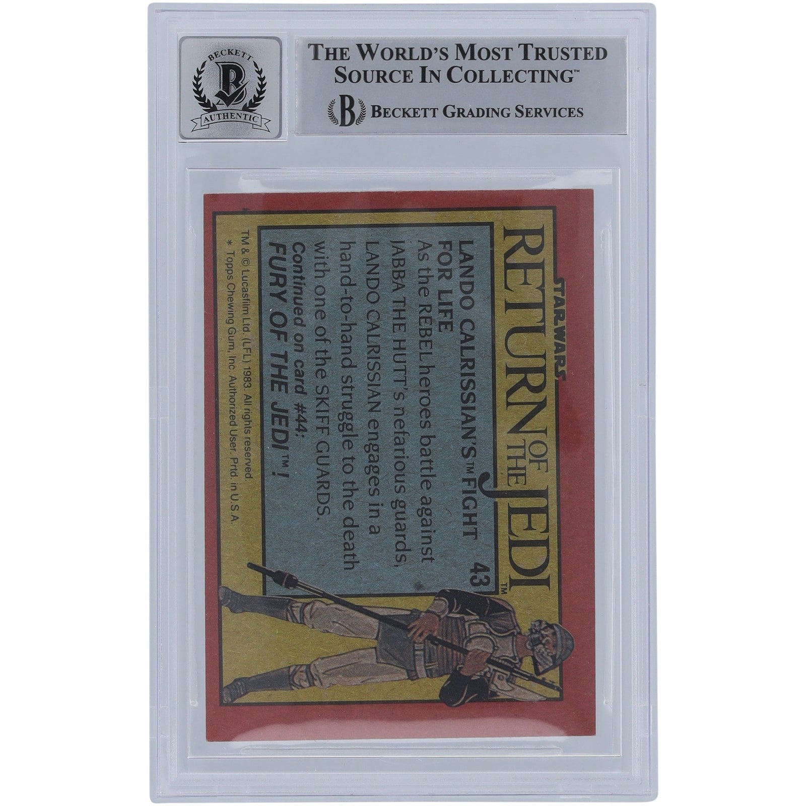 Kit West Star Wars Autographed 1983 Topps Return of the Jedi 43 BGS Authenticated 10 Card - The Ballers Bank