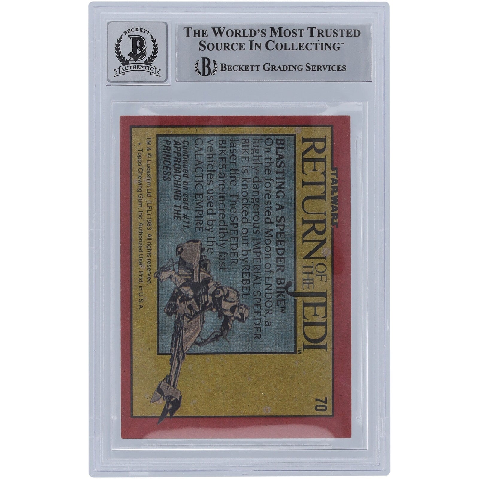 Kit West Star Wars Autographed 1983 Topps Return of the Jedi 70 BGS Authenticated 10 Card - The Ballers Bank