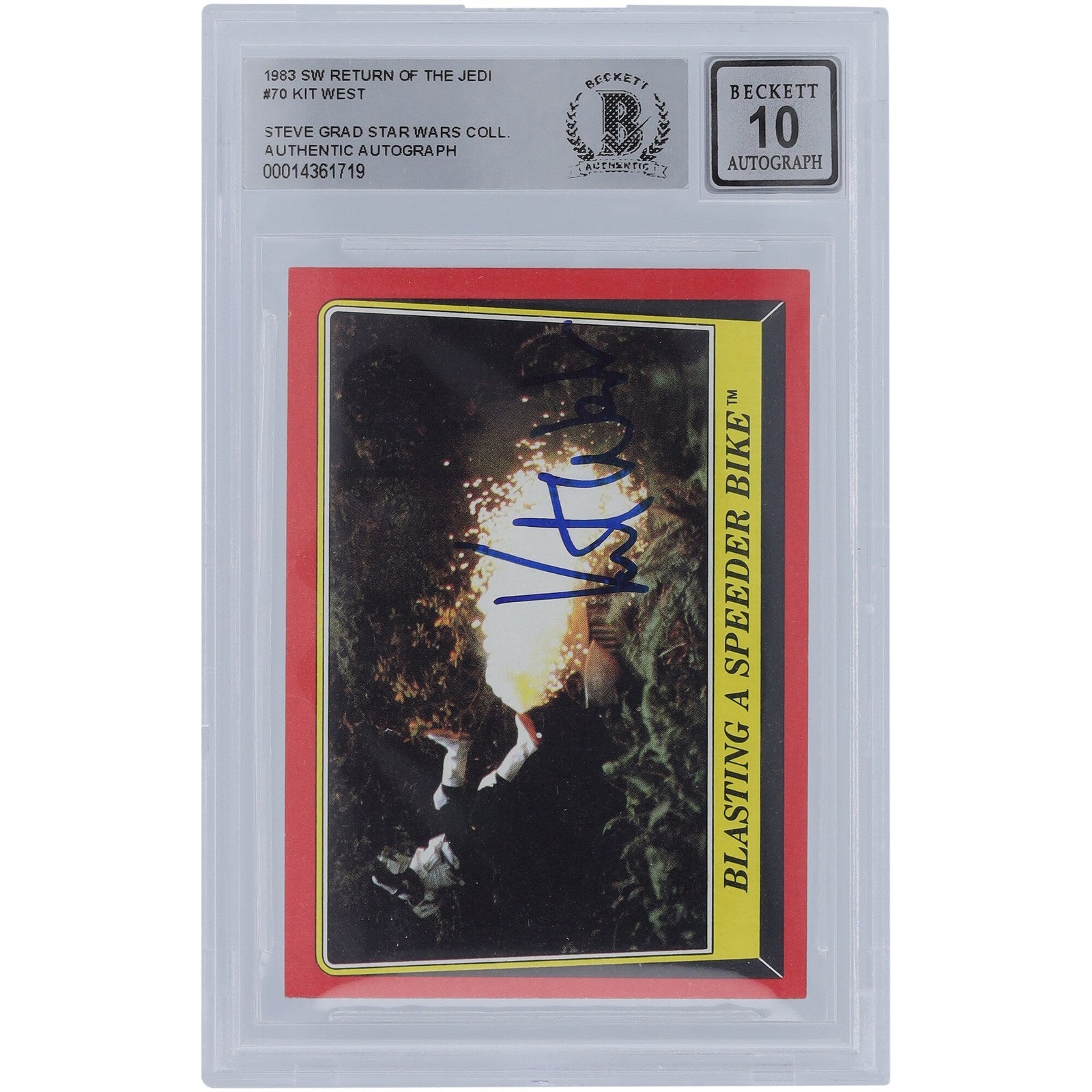 Kit West Star Wars Autographed 1983 Topps Return of the Jedi 70 BGS Authenticated 10 Card - The Ballers Bank
