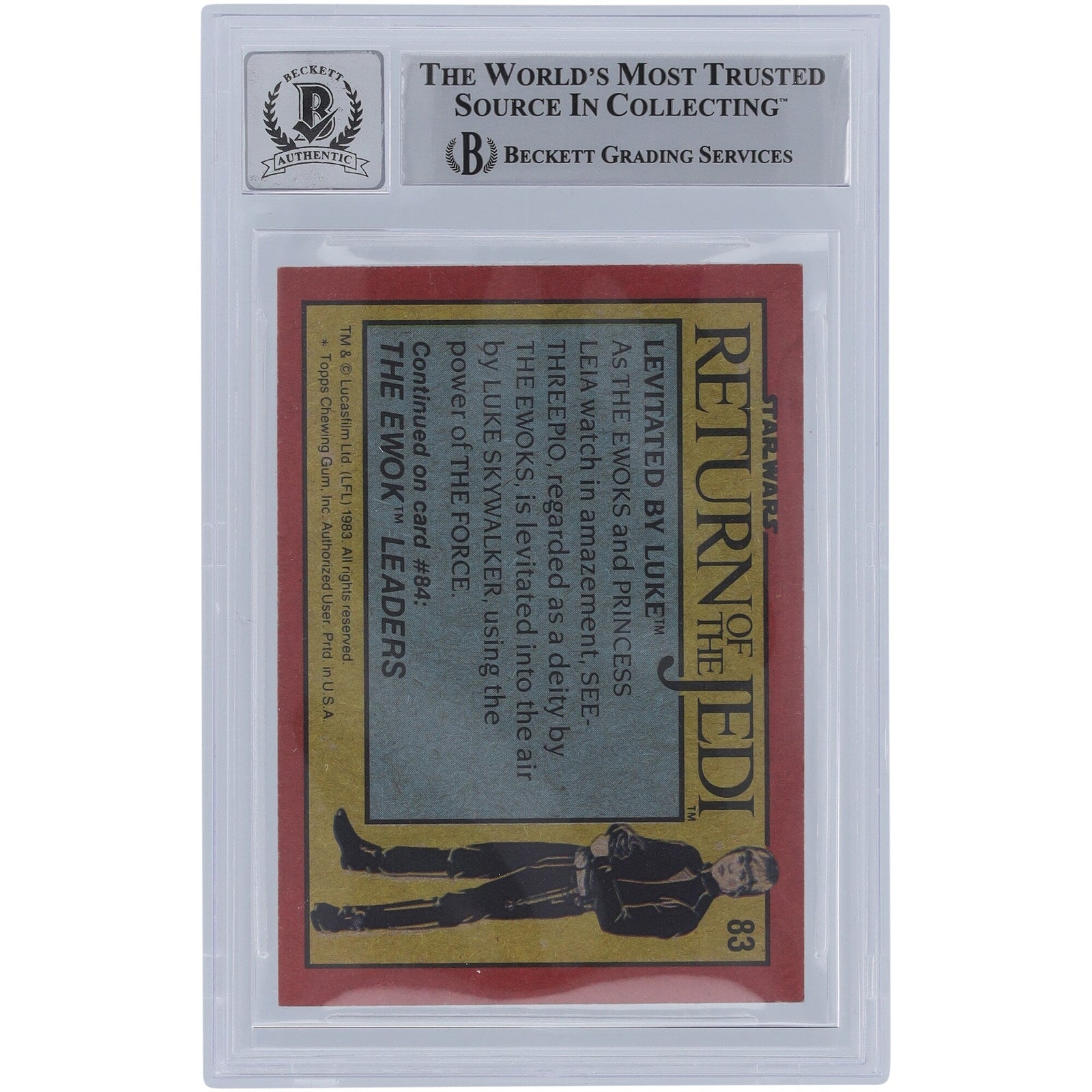 Kit West Star Wars Autographed 1983 Topps Return of the Jedi 83 BGS Authenticated 10 Card - The Ballers Bank