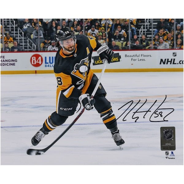 Kris Letang Pittsburgh Penguins Autographed Fanatics Authentic 8" x 10" Black Jersey Shooting Photograph - The Ballers Bank