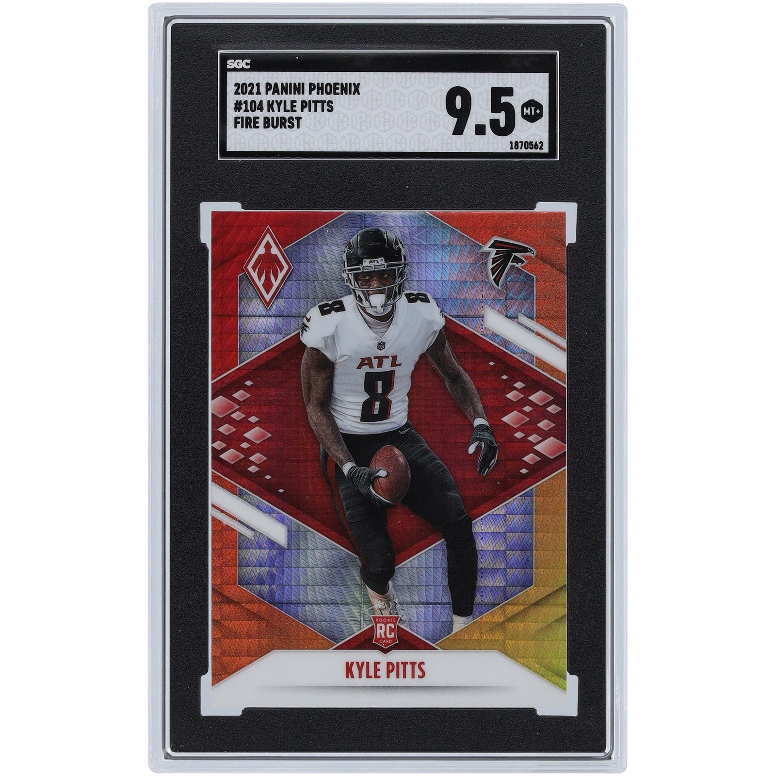 Kyle Pitts Atlanta Falcons 2021 Panini Phoenix Fire Burst 104 SGC Authenticated 9.5 Rookie Card - The Ballers Bank