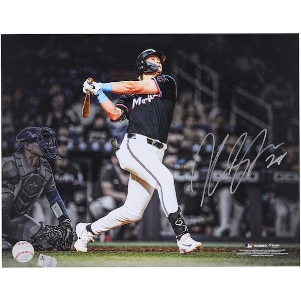 Kyle Stowers Miami Marlins Autographed Fanatics Authentic 11" x 14" Walk - Off Home Run Spotlight Photograph - The Ballers Bank