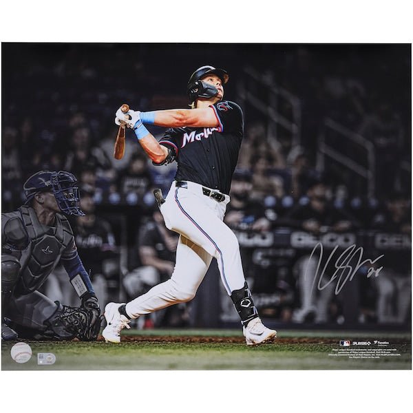 Kyle Stowers Miami Marlins Autographed Fanatics Authentic 16" x 20" Walk - Off Home Run Spotlight Photograph - The Ballers Bank