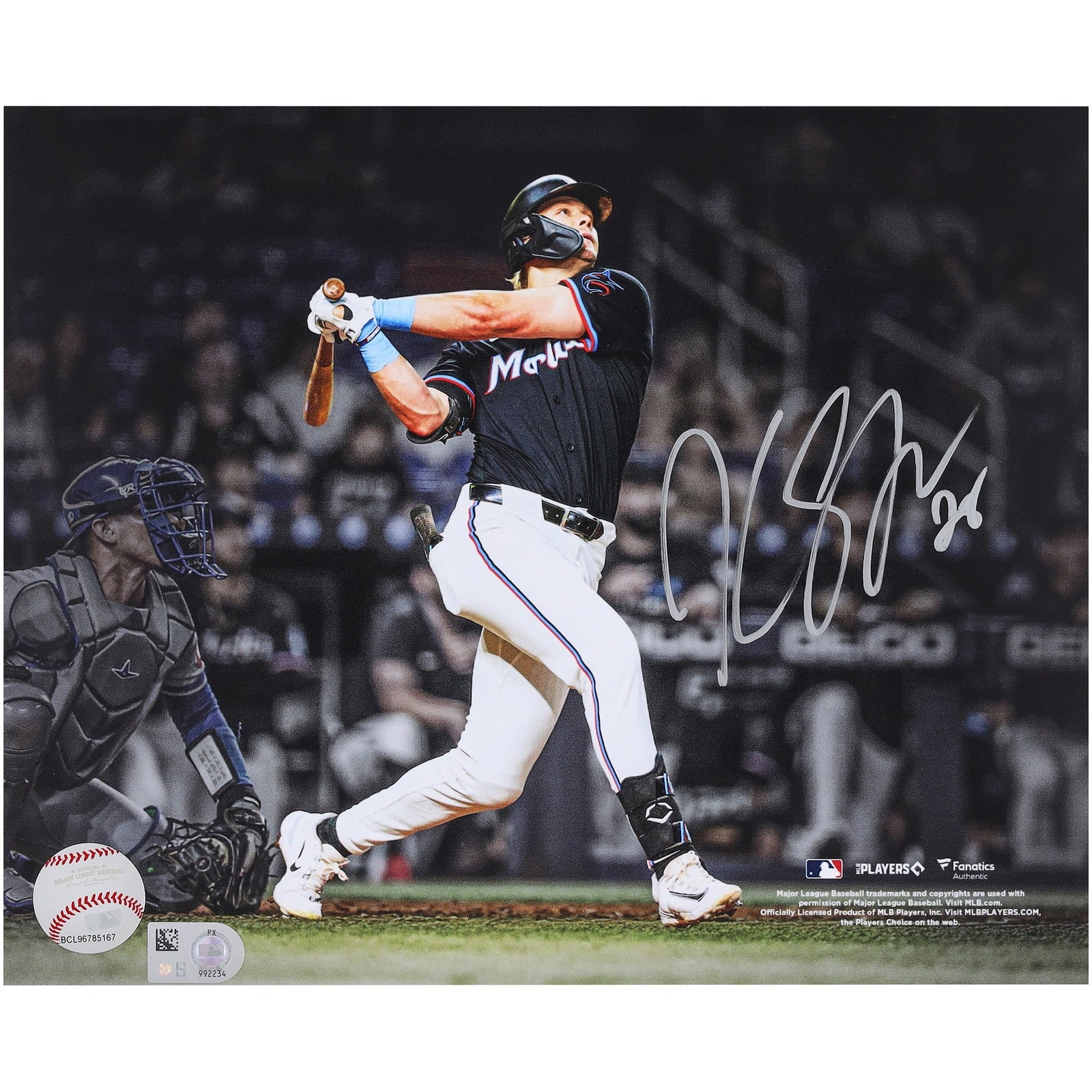 Kyle Stowers Miami Marlins Autographed Fanatics Authentic 8" x 10" Walk - Off Home Run Spotlight Photograph - The Ballers Bank