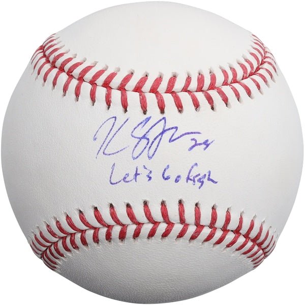 Kyle Stowers Miami Marlins Autographed Fanatics Authentic Baseball with "Let's Go Fish" Inscription - The Ballers Bank