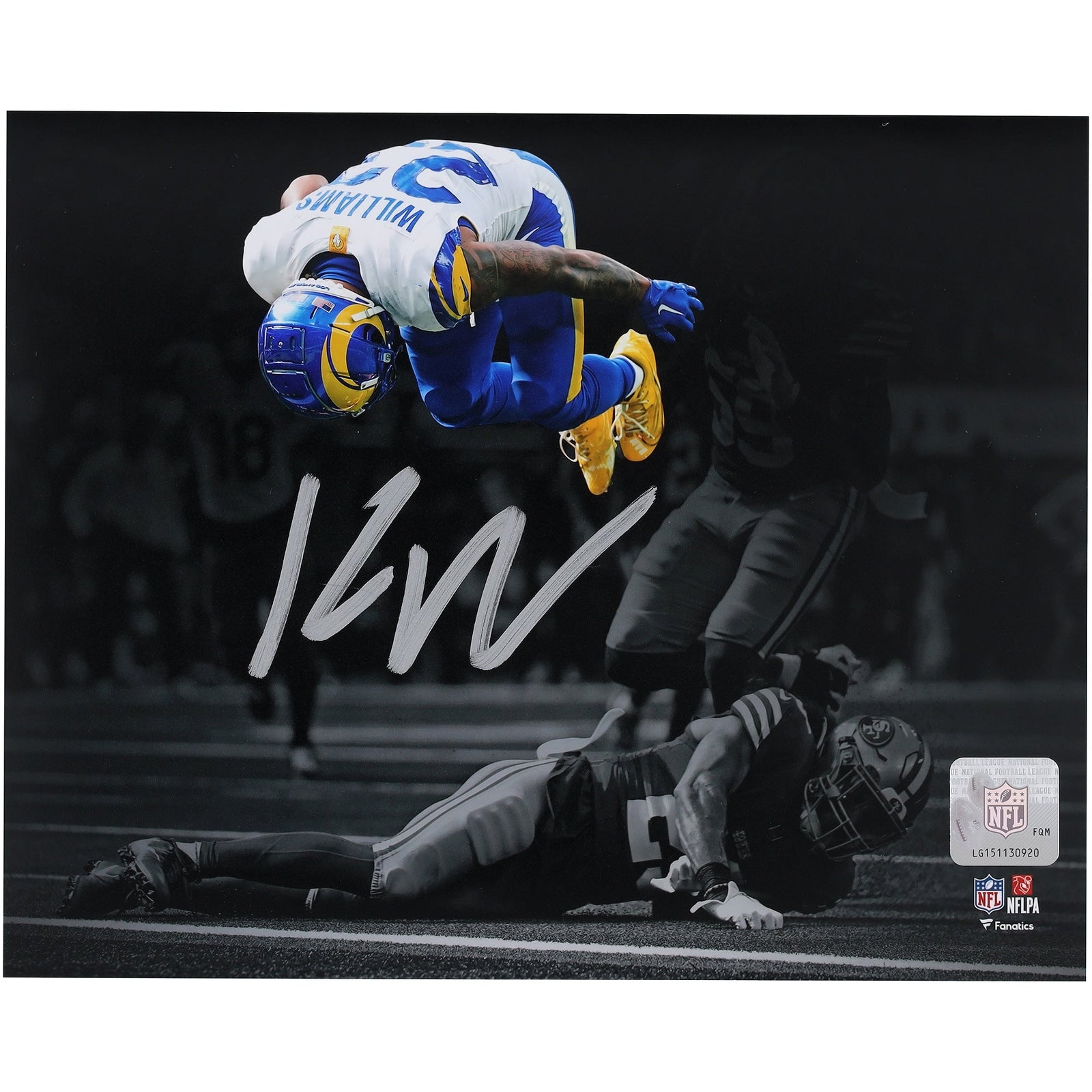Kyren Williams Los Angeles Rams Autographed Fanatics Authentic 8" x 10" Flip Spotlight Photograph - The Ballers Bank
