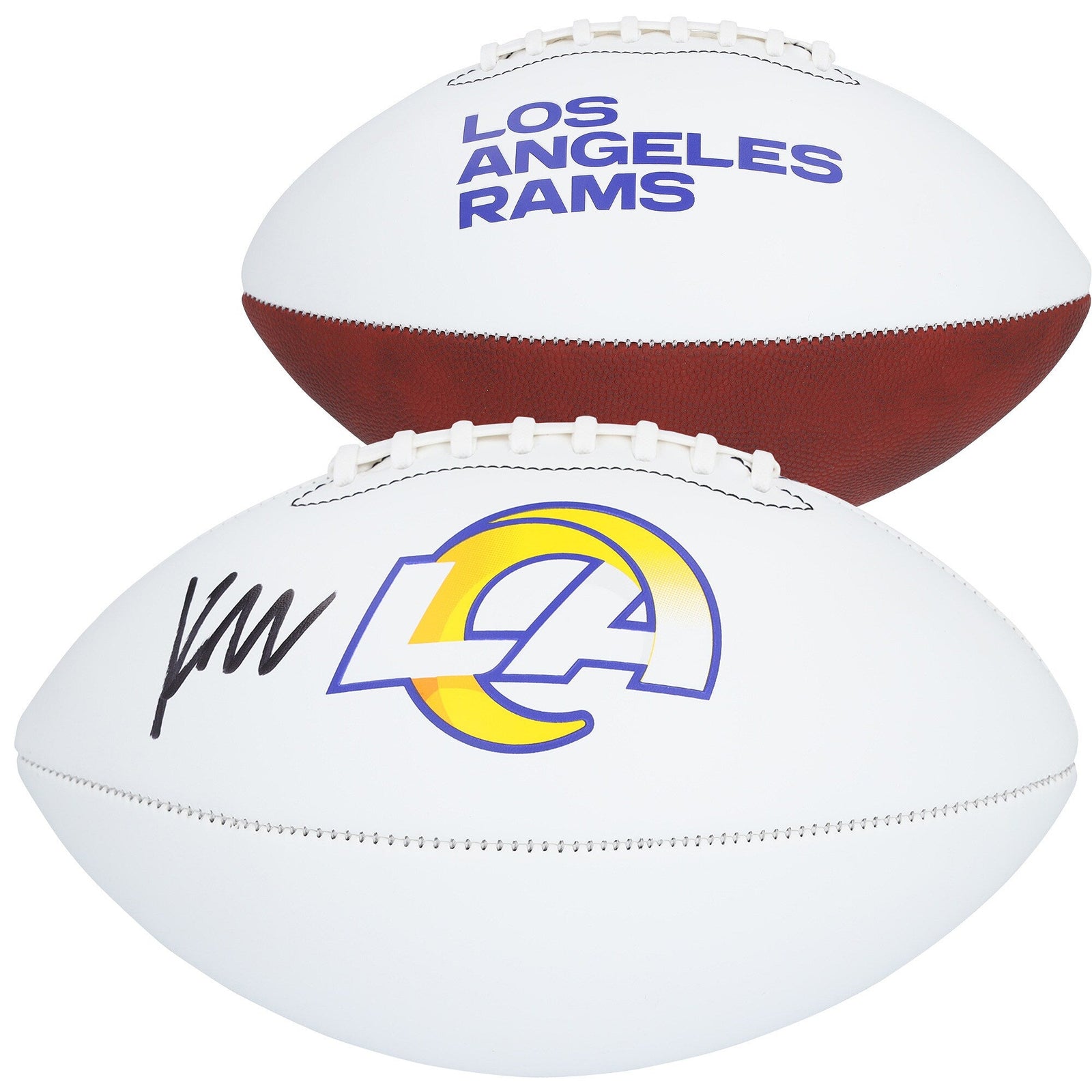 Kyren Williams Los Angeles Rams Autographed Fanatics Authentic Franklin White Panel Football - The Ballers Bank
