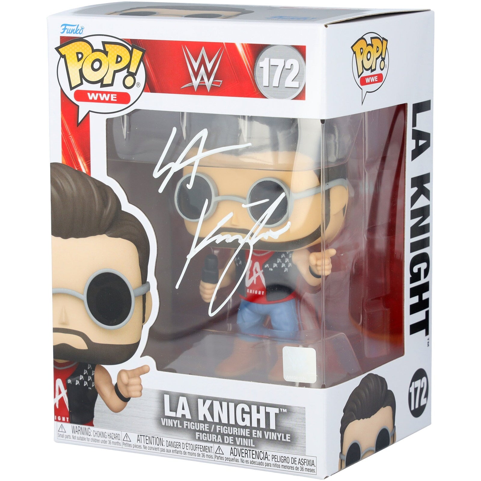 LA Knight WWE Autographed Fanatics Authentic 172 Funko Pop! Figurine - The Ballers Bank