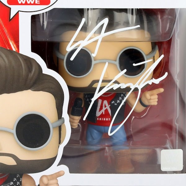 LA Knight WWE Autographed Fanatics Authentic 172 Funko Pop! Figurine - The Ballers Bank