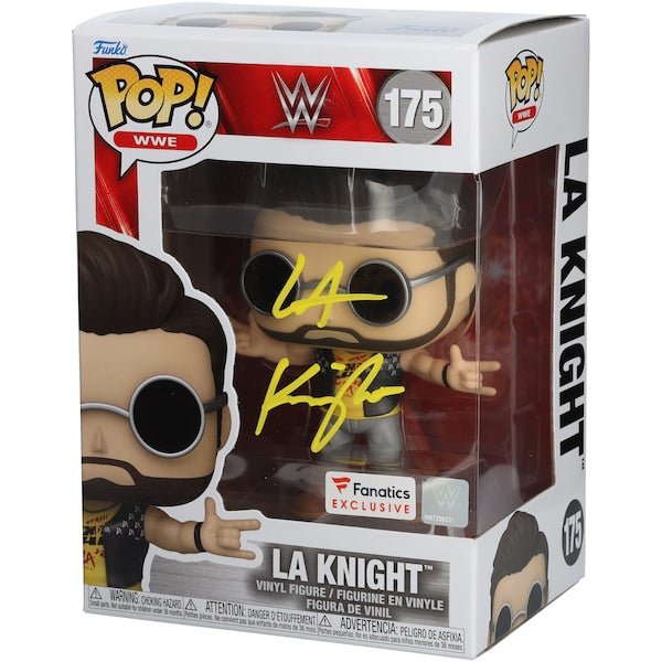 LA Knight WWE Autographed Fanatics Authentic 175 Fanatics Exclusive Funko Pop! Figurine - The Ballers Bank