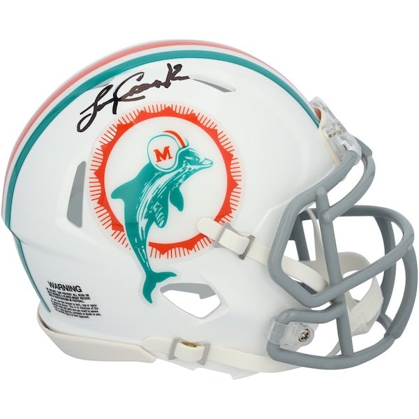 Larry Csonka Miami Dolphins Autographed Fanatics Authentic Riddell 1972 Throwback Speed Mini Helmet - The Ballers Bank