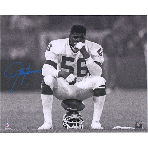 Lawrence Taylor New York Giants Fanatics Authentic Autographed 16" x 20" Helmet Sit Photograph - Blue Ink - The Ballers Bank