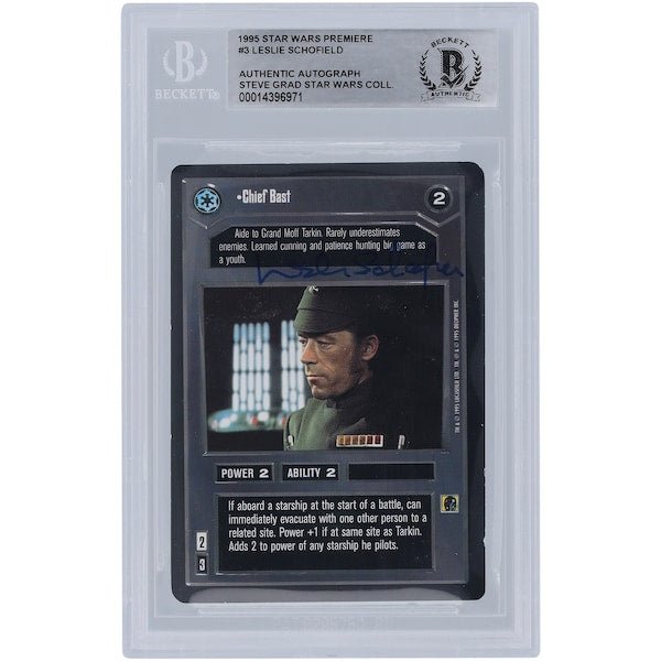 Leslie Schofield Star Wars Autographed 1995 CCG Premiere 3 BGS Authenticated Card - The Ballers Bank