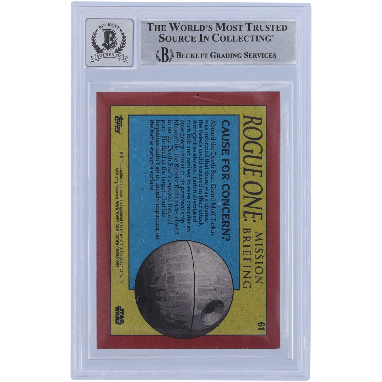 Leslie Schofield Star Wars Autographed 2016 Topps 61 BAS Authenticated 10 Card - The Ballers Bank