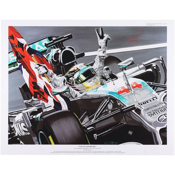 Lewis Hamilton Mercedes - AMG Petronas F1 Team Autographed Fanatics Authentic 28" x 36" Young Lionheart Giclee Print - The Ballers Bank