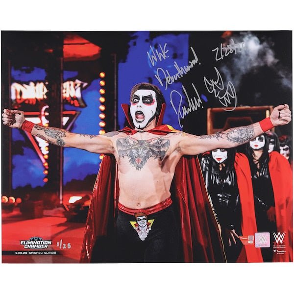 Limited Edition 1/25: Danhausen Autographed 16" x 20" Elimination Chamber Debut Photograph with Inscription - The Ballers Bank