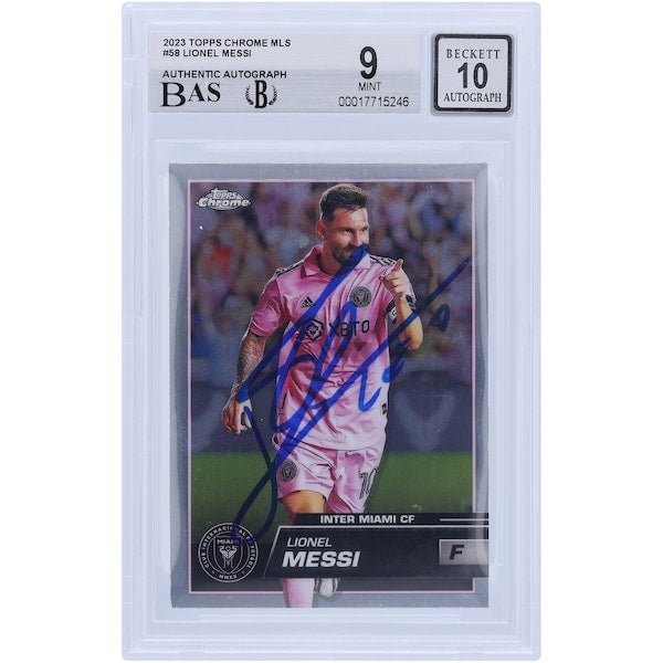 Lionel Messi Inter Miami CF Autographed 2023 Topps Chrome MLS 58 BAS Authenticated 9/10 Card - The Ballers Bank