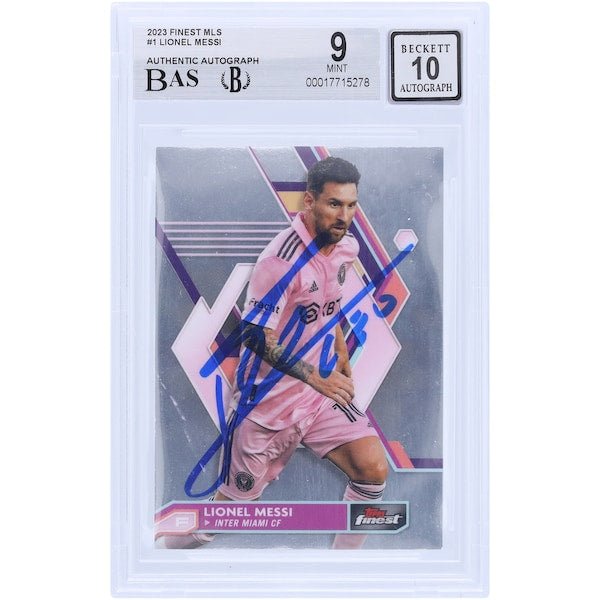 Lionel Messi Inter Miami CF Autographed 2023 Topps Finest MLS 1 BAS Authenticated 9/10 Card - The Ballers Bank