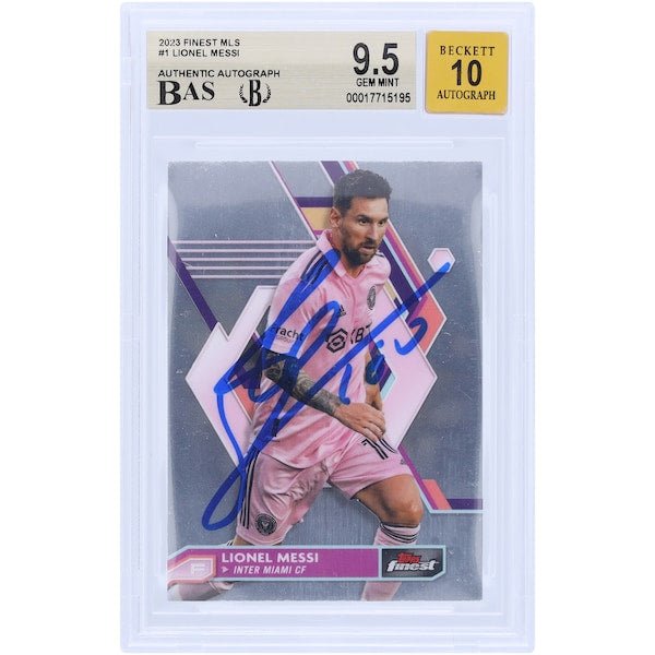 Lionel Messi Inter Miami CF Autographed 2023 Topps Finest MLS 1 BAS Authenticated 9.5/10 Card - The Ballers Bank