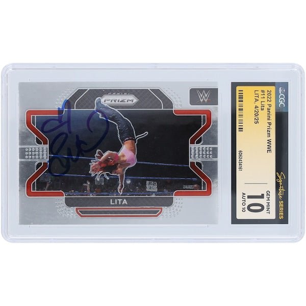 Lita WWE Autographed 2022 Panini Prizm 11 CGC Fanatics Witnessed Authenticated 10/10 Card - The Ballers Bank