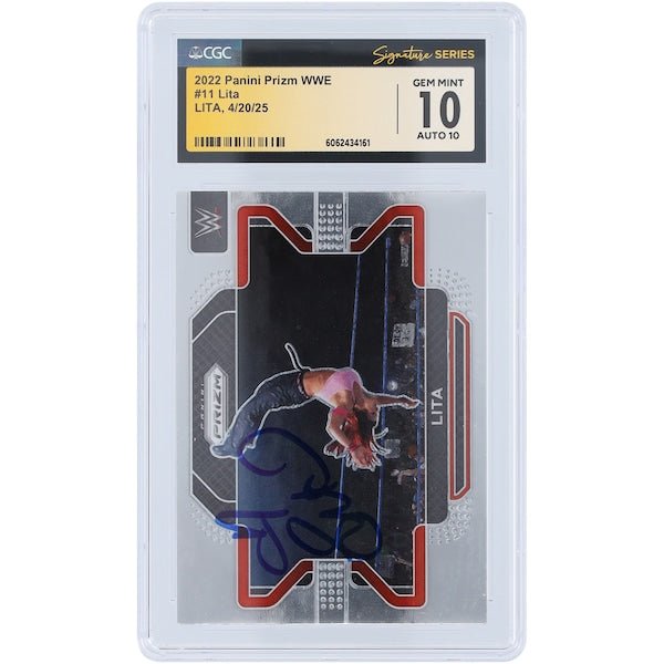 Lita WWE Autographed 2022 Panini Prizm 11 CGC Fanatics Witnessed Authenticated 10/10 Card - The Ballers Bank