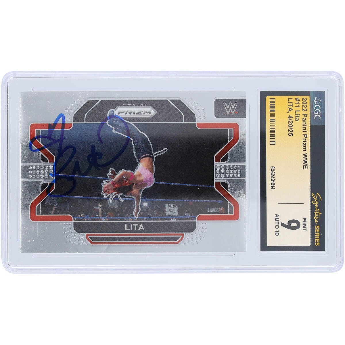 Lita WWE Autographed 2022 Panini Prizm 11 CGC Fanatics Witnessed Authenticated 9/10 Card - The Ballers Bank