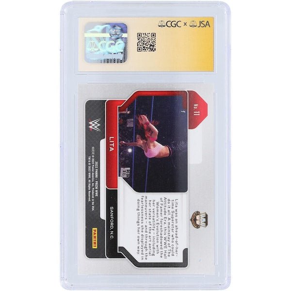 Lita WWE Autographed 2022 Panini Prizm 11 CGC Fanatics Witnessed Authenticated 9/10 Card - The Ballers Bank