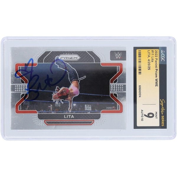 Lita WWE Autographed 2022 Panini Prizm 11 CGC Fanatics Witnessed Authenticated 9/10 Card - The Ballers Bank