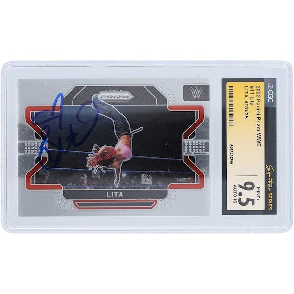 Lita WWE Autographed 2022 Panini Prizm 11 CGC Fanatics Witnessed Authenticated 9.5/10 Card - The Ballers Bank