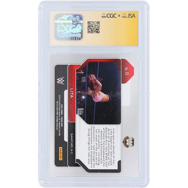 Lita WWE Autographed 2022 Panini Prizm 11 CGC Fanatics Witnessed Authenticated Card - The Ballers Bank