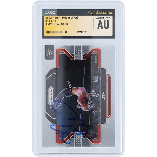 Lita WWE Autographed 2022 Panini Prizm 11 CGC Fanatics Witnessed Authenticated Card - The Ballers Bank