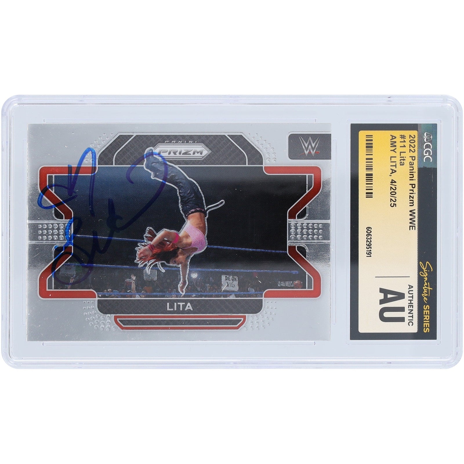 Lita WWE Autographed 2022 Panini Prizm 11 CGC Fanatics Witnessed Authenticated Card - The Ballers Bank