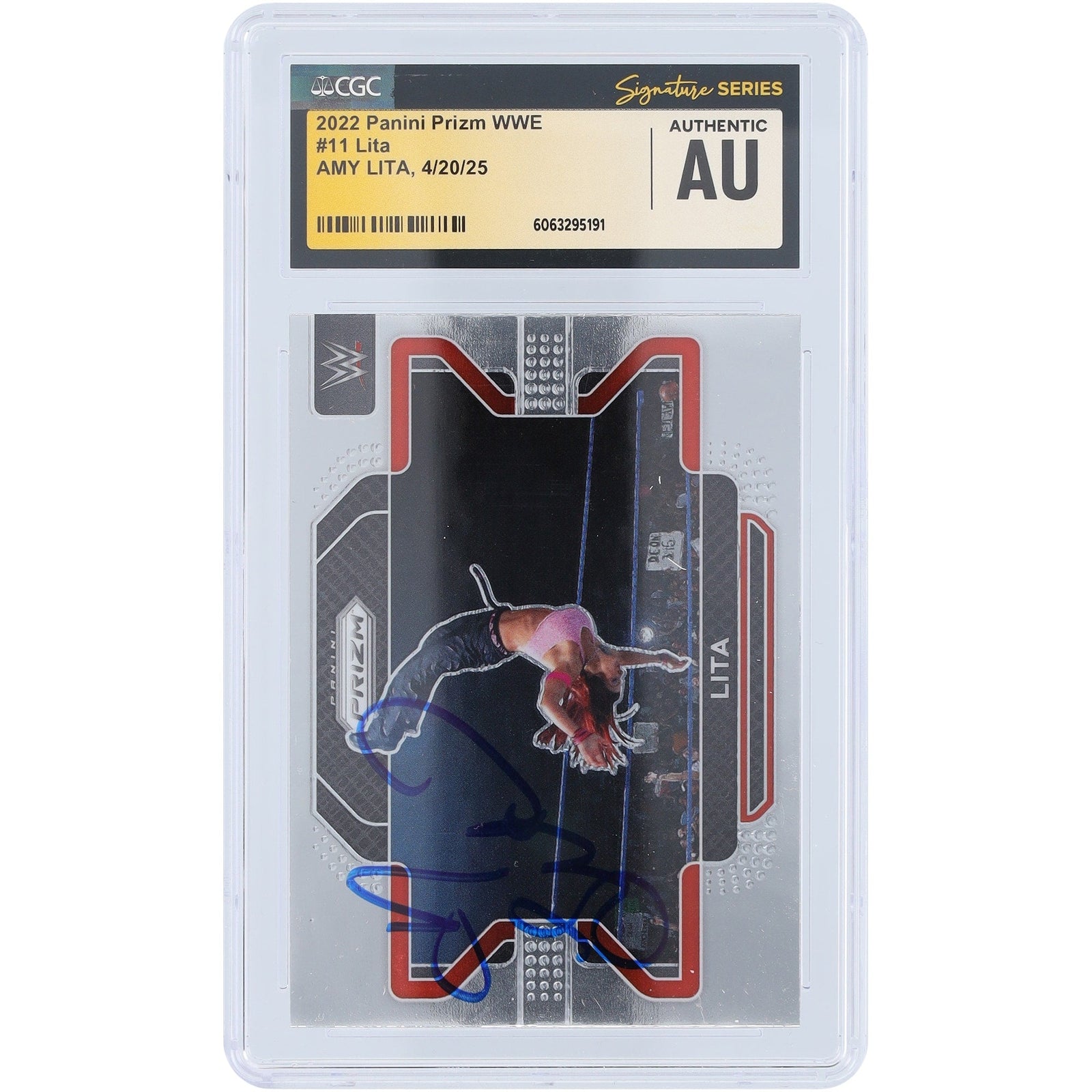 Lita WWE Autographed 2022 Panini Prizm 11 CGC Fanatics Witnessed Authenticated Card - The Ballers Bank