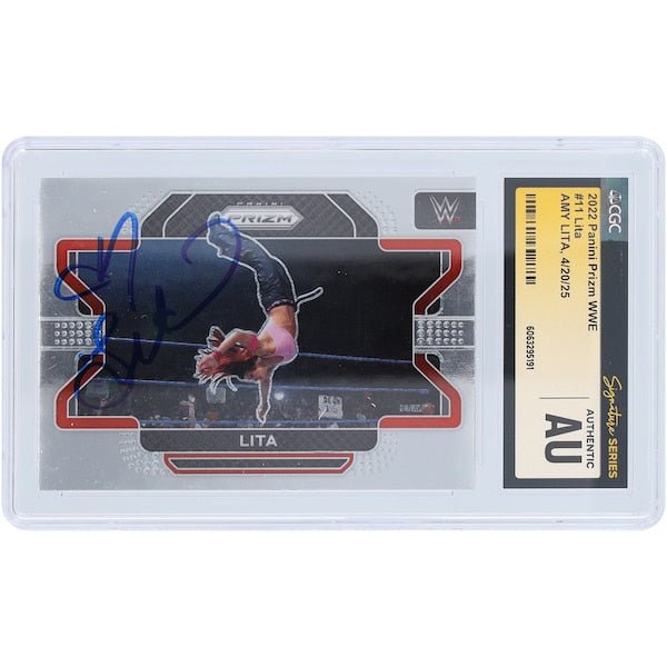 Lita WWE Autographed 2022 Panini Prizm 11 CGC Fanatics Witnessed Authenticated Card - The Ballers Bank