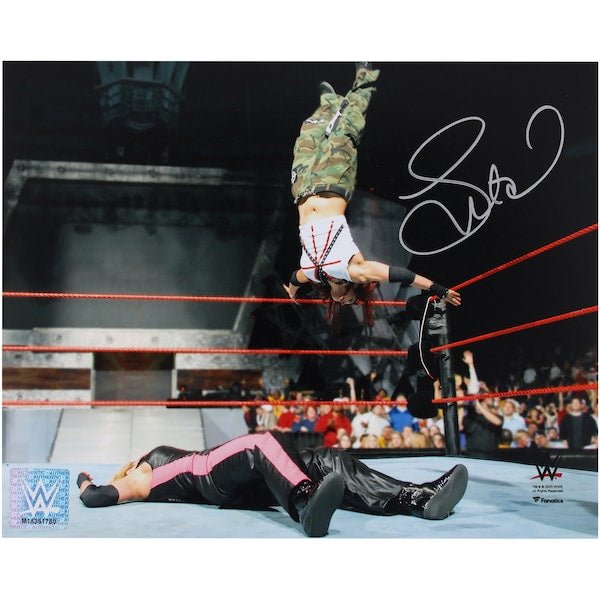 Lita WWE Autographed Fanatics Authentic 8" x 10" Moonsault vs. Trish Stratus Photograph - The Ballers Bank