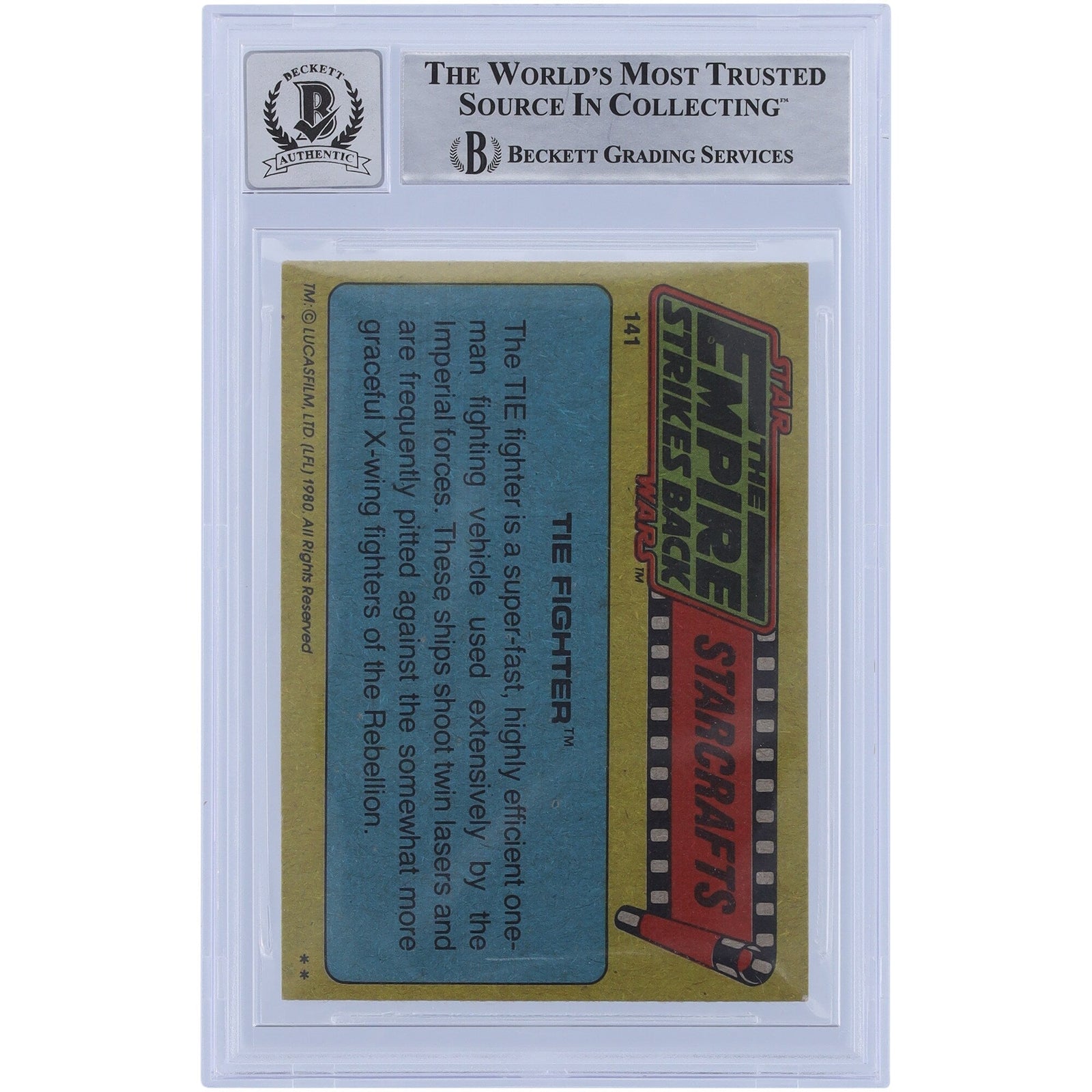 Lorne Peterson Star Wars Autographed 1980 Topps The Empire Strikes Back 141 BGS Authenticated 10 Card - The Ballers Bank
