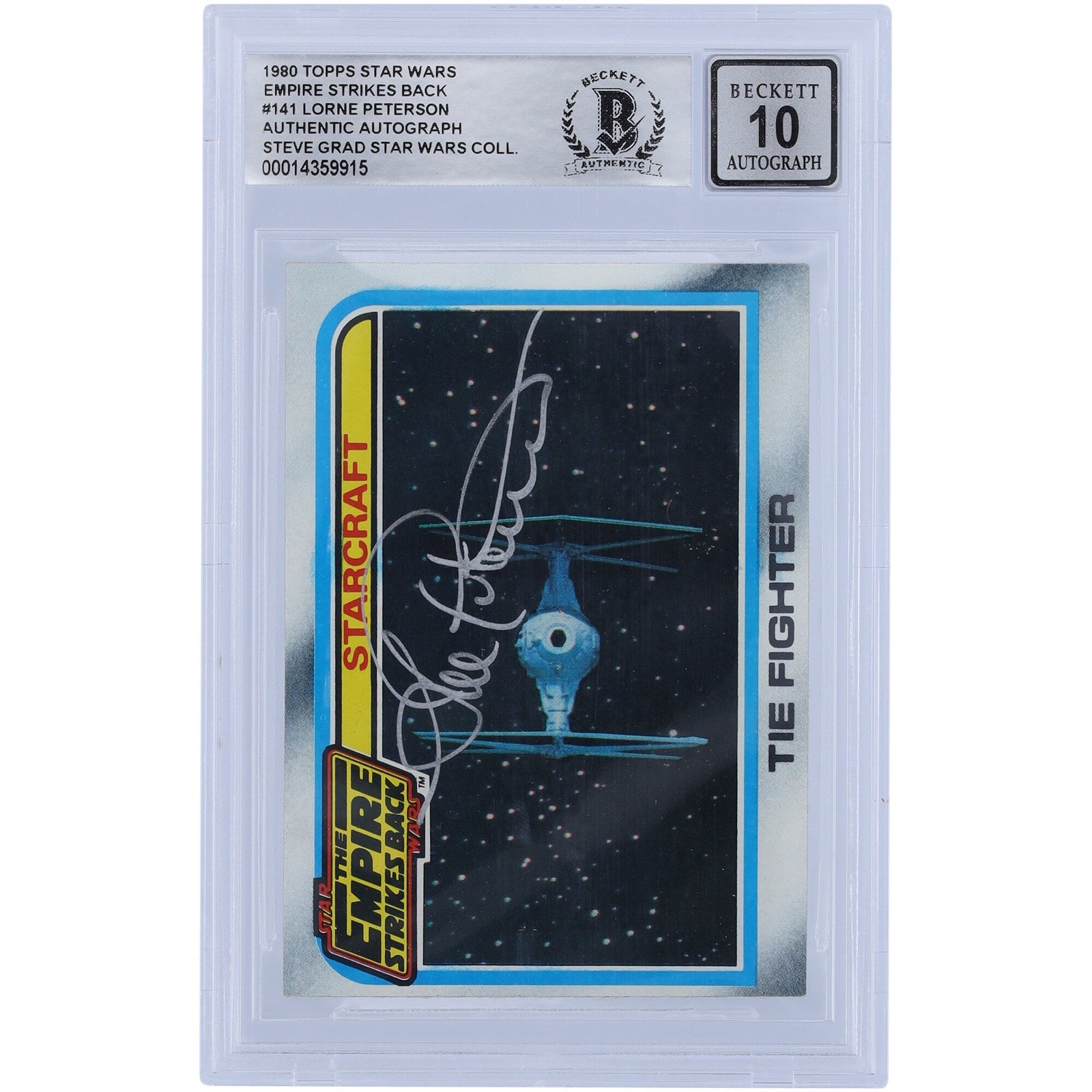 Lorne Peterson Star Wars Autographed 1980 Topps The Empire Strikes Back 141 BGS Authenticated 10 Card - The Ballers Bank