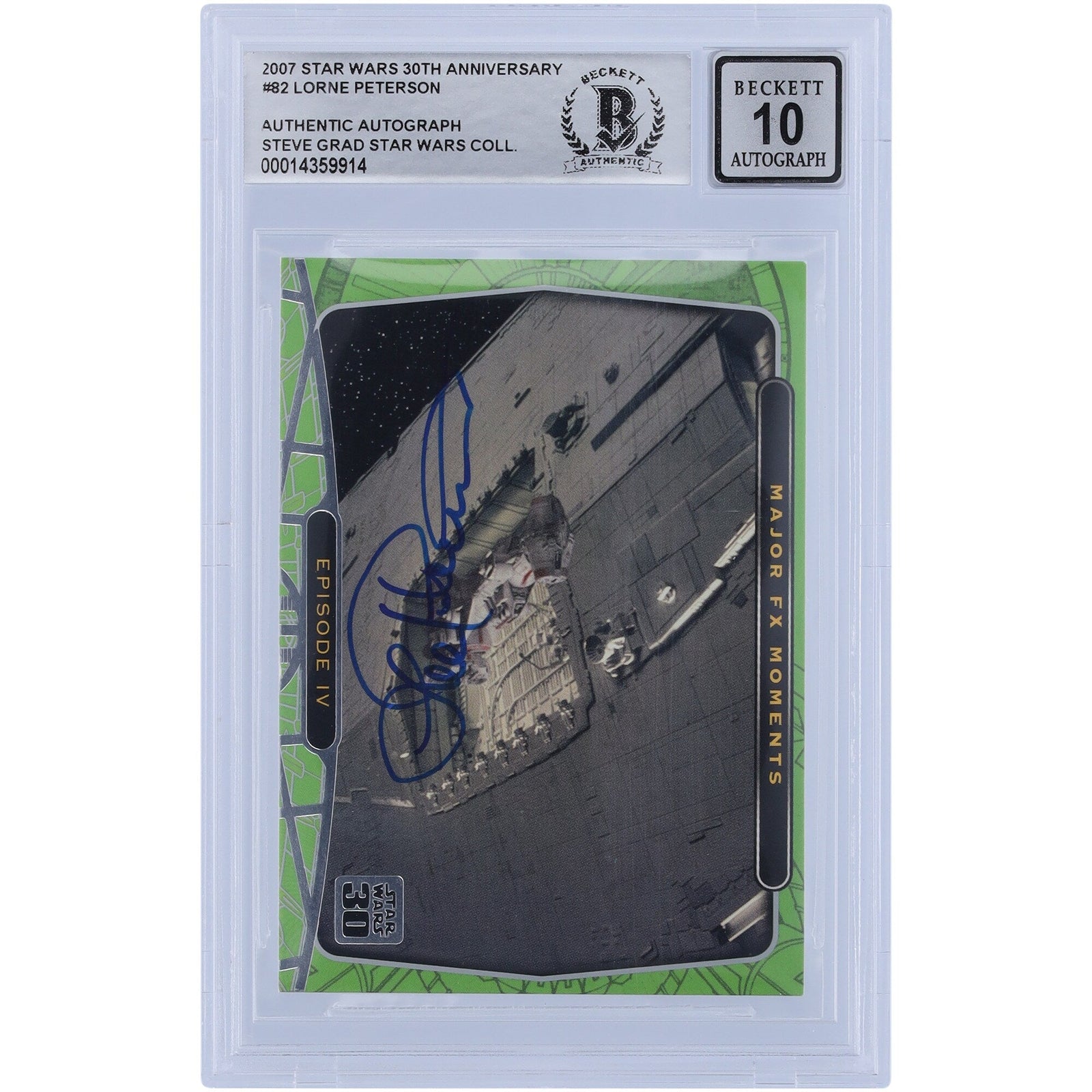 Lorne Peterson Star Wars Autographed 2007 Topps 30th Anniversary 82 BGS Authenticated 10 Card - The Ballers Bank