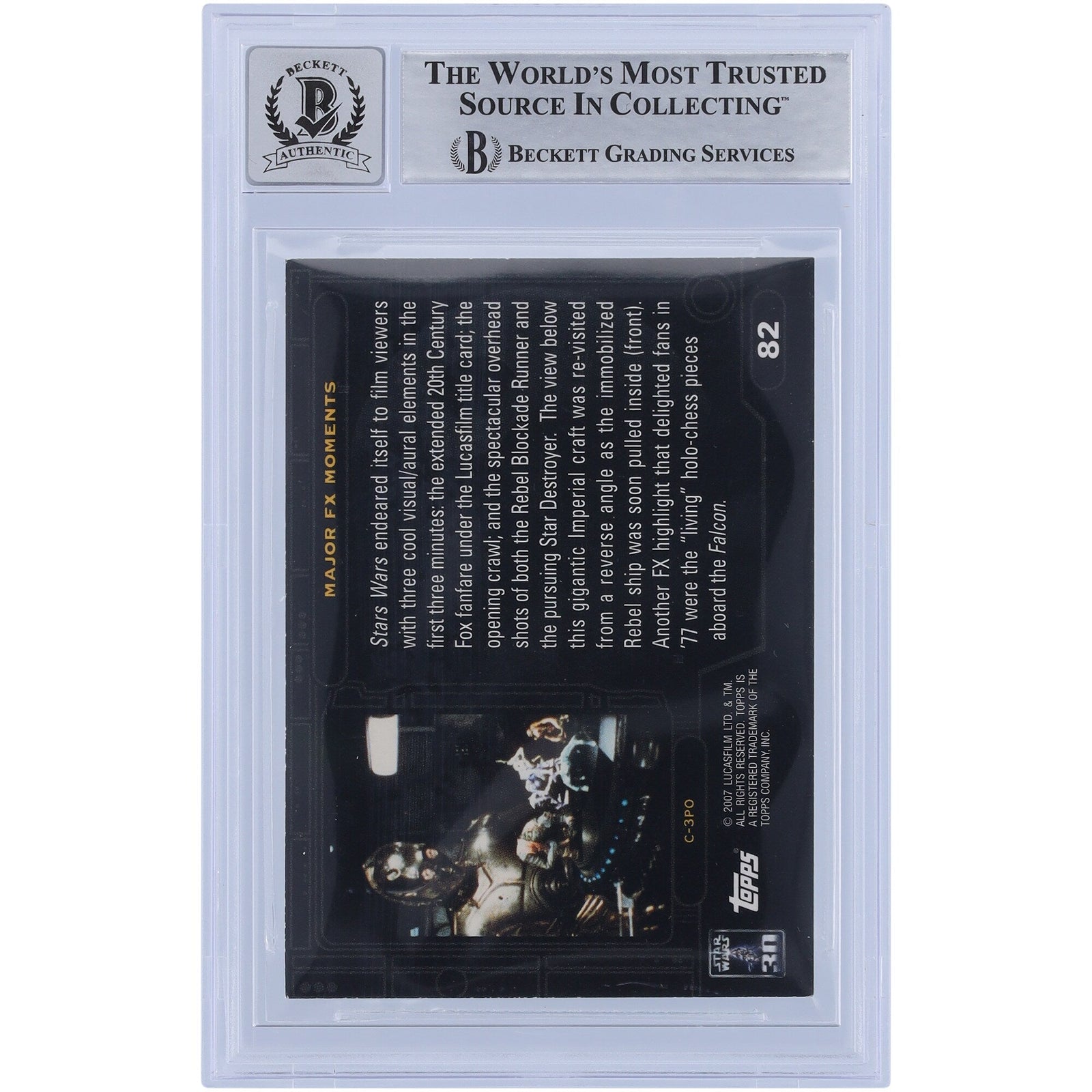 Lorne Peterson Star Wars Autographed 2007 Topps 30th Anniversary 82 BGS Authenticated 10 Card - The Ballers Bank