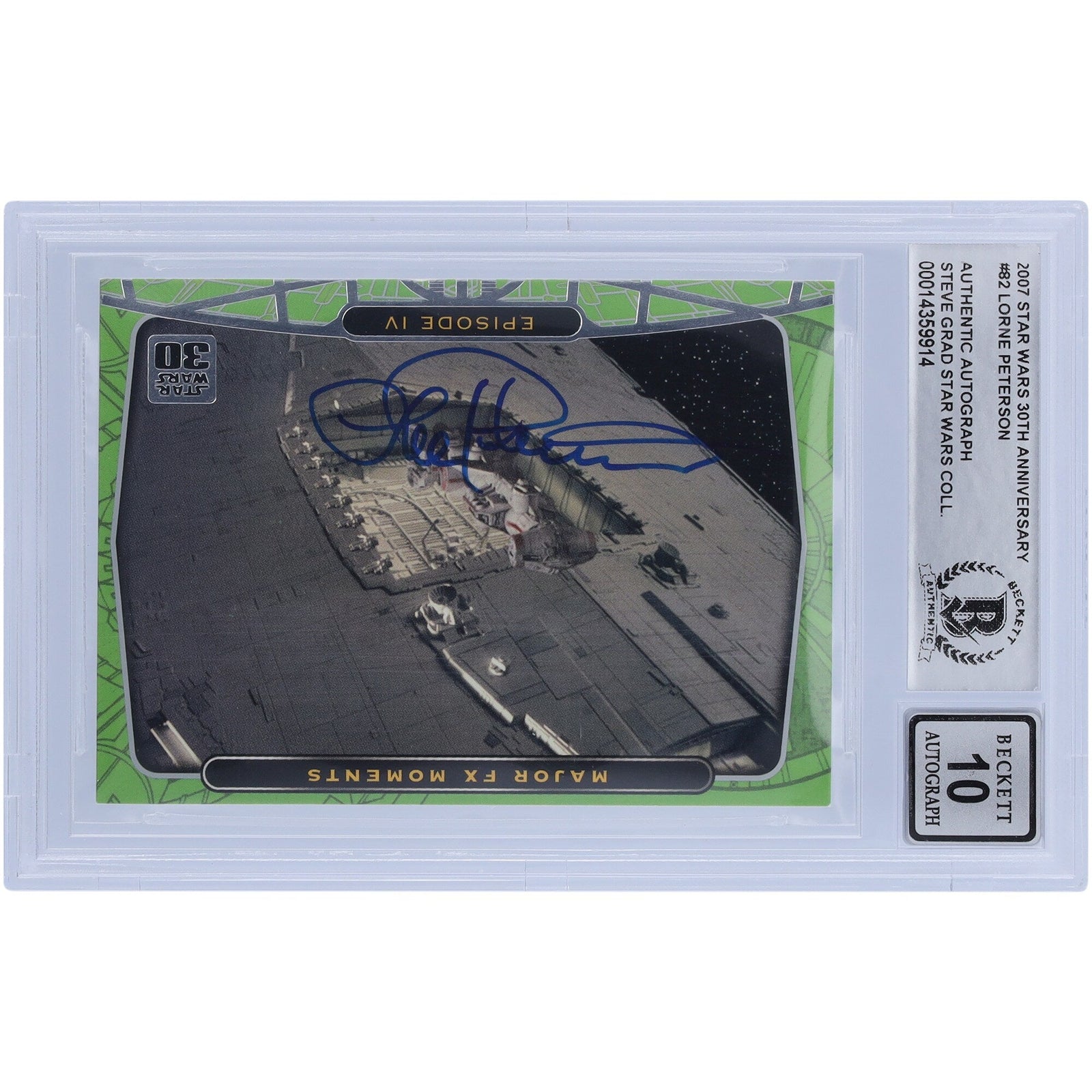 Lorne Peterson Star Wars Autographed 2007 Topps 30th Anniversary 82 BGS Authenticated 10 Card - The Ballers Bank
