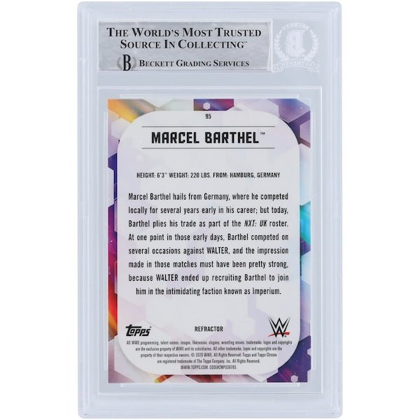 Ludwig Kaiser WWE Autographed 2020 Topps Chrome Refractors 95 Beckett Fanatics Witnessed Authenticated Card - The Ballers Bank