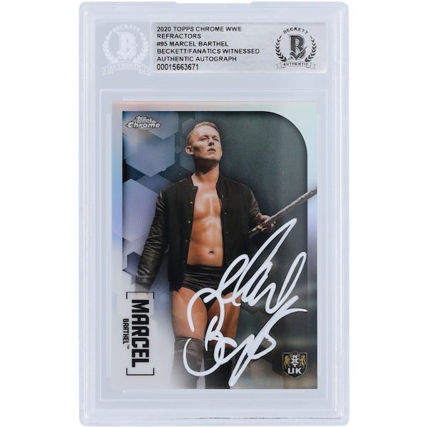 Ludwig Kaiser WWE Autographed 2020 Topps Chrome Refractors 95 Beckett Fanatics Witnessed Authenticated Card - The Ballers Bank