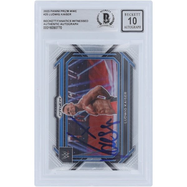 Ludwig Kaiser WWE Autographed 2023 Panini Prizm 25 Beckett Fanatics Witnessed Authenticated 10 Card - The Ballers Bank